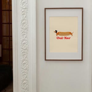 Söt taxposter, Oui-Ner-poster, wienerhundposter för djurälskare, rolig hundväggkonst bild 6