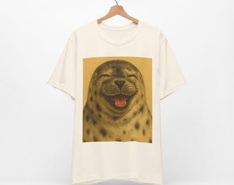 Laughing Seal Shirt, Funny Animal Lover Tee, Cute Seal T-Shirt, Happy Seal Art Tee, Seal Lover Gifts