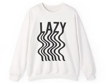 Sudadera informal, cuello redondo minimalista con ilusión óptica, suéter divertido y acogedor para ella o para él, suéter gráfico estético, sudadera cómoda para estar en casa.