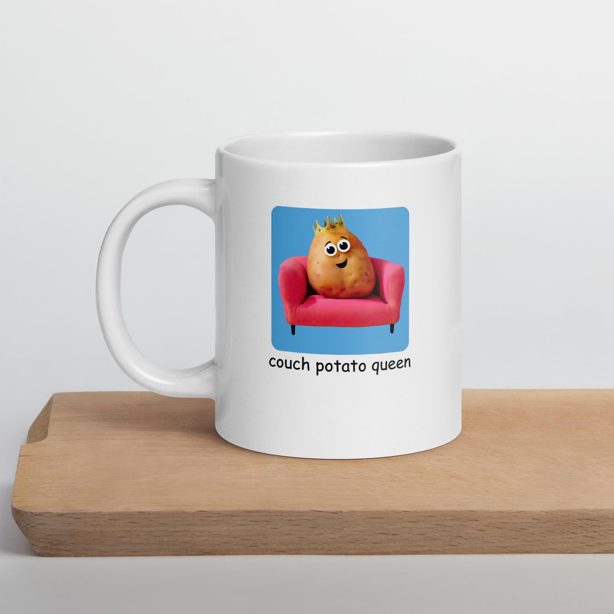 Funny Mug For Her, Couch Potato Queen Sarcastic Mug, Funny Gift For Daughter Birthday, Gag Gift, Hilarious Inside Joke Gift For Bestie Bday