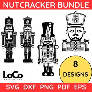 Pacote SVG de quebra-nozes, clip art de quebra-nozes, artesanato de quebra-nozes DIY facilitado - ideal para decoração de casa, decoração de festas de fim de ano, cartões de Natal