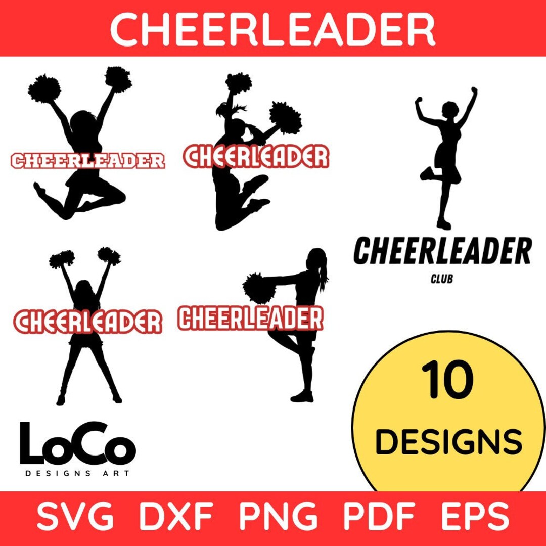 Cheerleader SVG Bundle, Cheerleader Designs, Cheerleader PNG Files