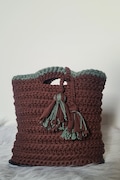 Crochet brown handbag, purse for woman, bag for woman, accessories for woman, brown bag, gift for woman, gift for her, crochet bags product logo