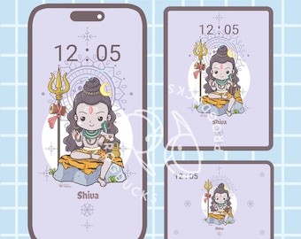 Cute Hindu Gods Wallpaper | Chibi Shiva's Family | Cute Digital ...