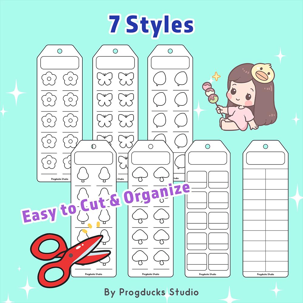 Kawaii Shapes Blank Color Chart Swatch Template | Cozy Nature Printable ...