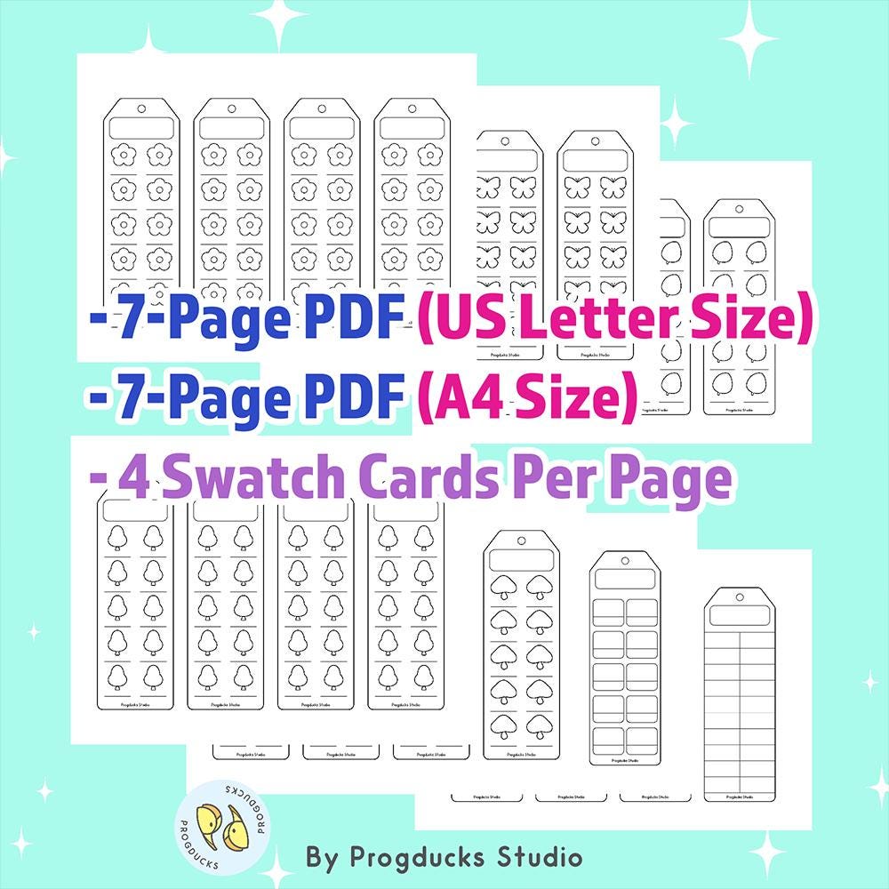Kawaii Shapes Blank Color Chart Swatch Template | Cozy Nature Printable ...
