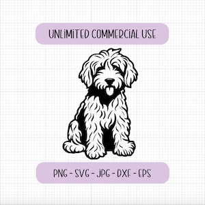 Niedliches Doodle SVG, labradoodle svg, goldendoodle svg, Cricut geschnitten Dateien, Doodle-Welpe-Svg, sitzende Doodle-Svg, Gekritzel-Zunge-raus-Svg