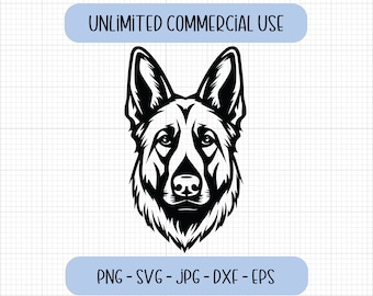 Pastor Alemán SVG, Archivos de corte de pastor alemán, lindo cachorro de pastor alemán, silueta de pastor alemán, archivos cortados para Cricut, mamá perro svg