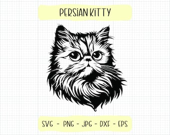 ペルシャ語 SVG、かわいいペルシャ語 SVG、猫のベクトル カット