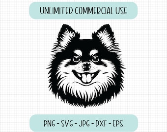 Cute Pomeranian Puppy SVG PNG, Digital Clipart (Digital Download)