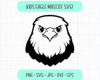Eagle Mascot SVG: Kids Elementary School Design (Digital Download)