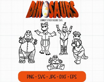Funny Dinosaurs Stick Figure Family SVG! Family bundle svg, funny svg, funny png, stick family decal, digital download, Cricut cut files