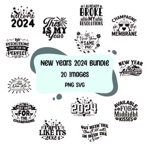 Lot SVG Nouvel An 2024 ! Citations sarcastiques drôles et mignonnes sur la Saint-Sylvestre, champagne svg, svg nye, nouvel an nouvel an moi svg, fichiers cricut, 2024
