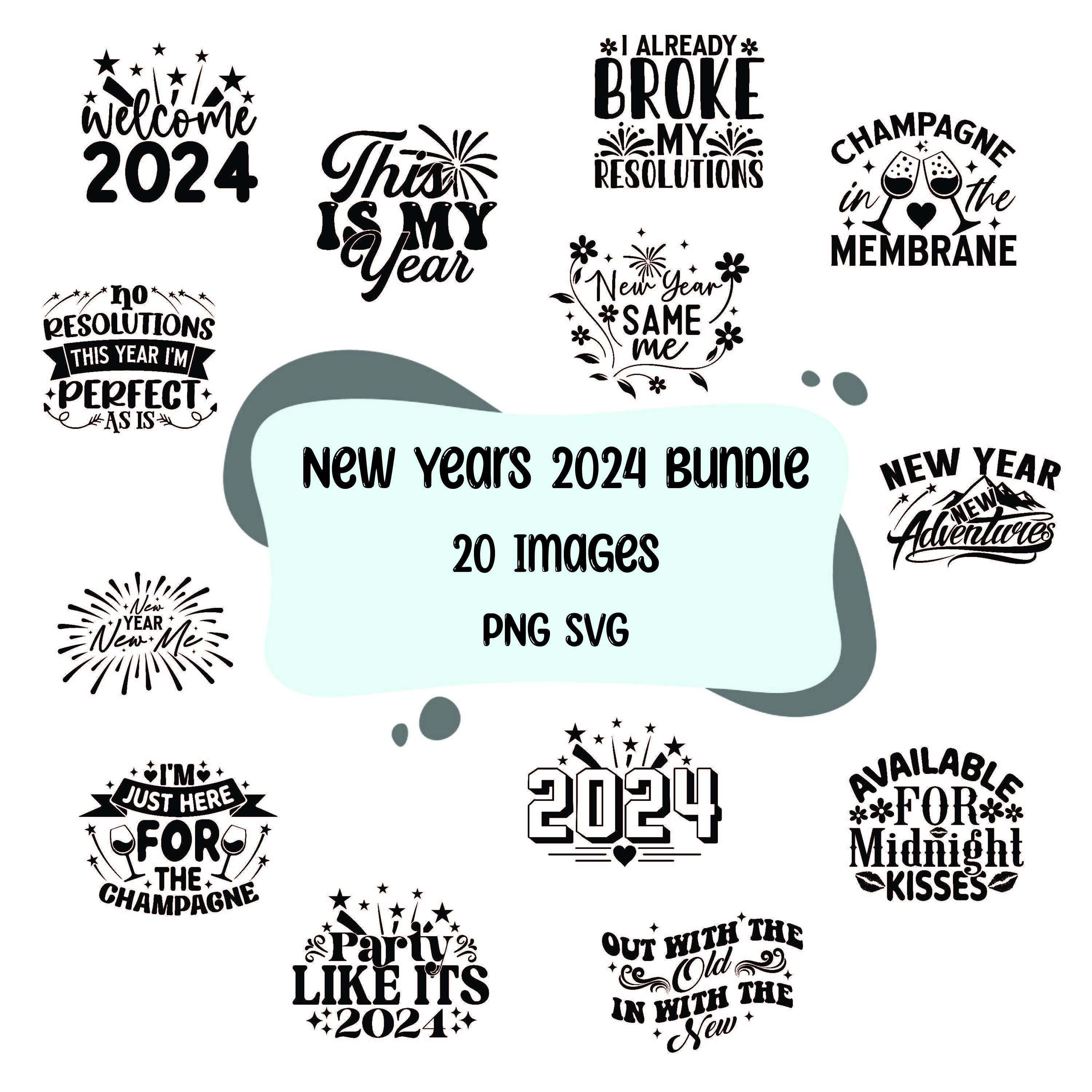 Nieuwjaar 2024 SVG-bundel! Grappige, schattige sarcastische citaten over  oudejaarsavond, champagne SVG, Nye SVG, Nieuwjaar New Me SVG,  cricut-bestanden, 2024 - Etsy België, image size:3000x3000