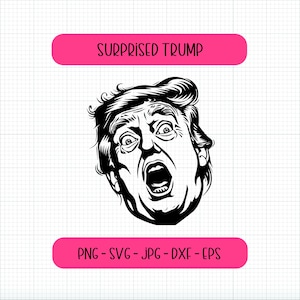 Funny Donald Trump SVG! Trump PNG Digital Download, surprised Trump, Trump clipart, Cricut cut file, president svg, American flag svg