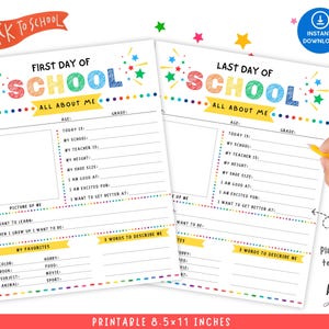 First Day of School Interview, First Day of School Printable, All About Me Printable, Memory Box Printable, Back to School Printable Memory