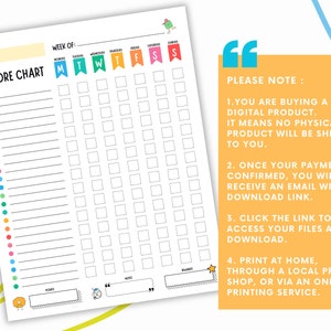 Kids Chore Chart Printable, Bathroom Chore List, Weekly Checklist, Kids ...