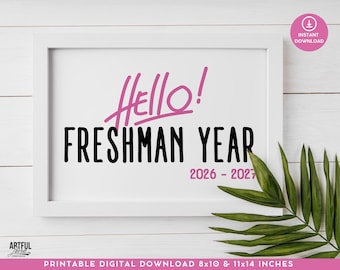 First Day of High School Sign, Class of 2030 Printable Freshman Year Photo Prop, 9th Grade Back to School