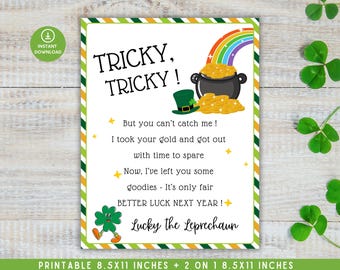 Carta de duende para niños imprimible, Trampa para duendes, Actividad infantil del Día de San Patricio, Preescolar imprimible,