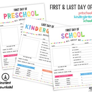 Carte d'entretien pour la rentrée préscolaire, maternelle, imprimable Tout sur moi, boîte à souvenirs à imprimer pour la rentrée scolaire
