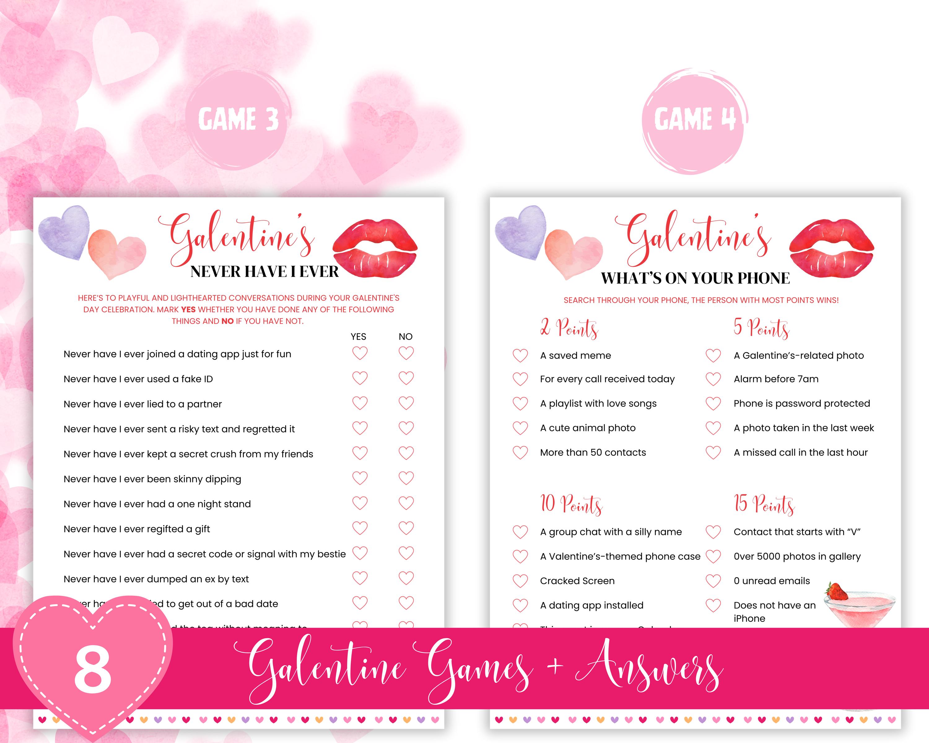 Galentines Day Games Printable Adult Galentine's Day Party Bundle ...