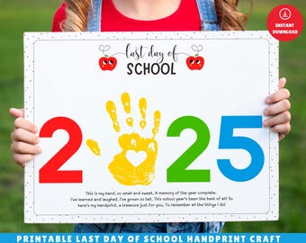 Graduation Handprint Craft, Printable Keepsake for Preschool Kids, End of Year Activity, DIY Graduation, Last Day Keepsake Craft