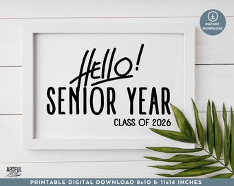 Cartel del primer día del último año 2025-2026: Accesorio fotográfico de la generación 2026 (descarga digital)