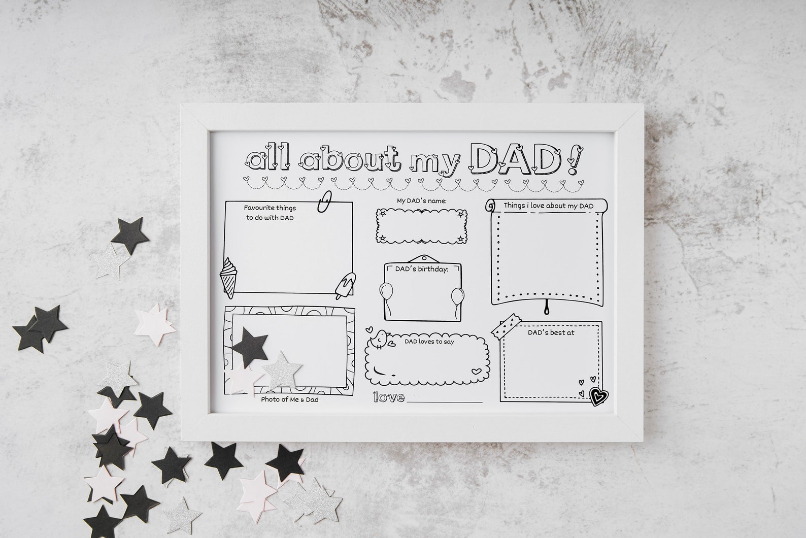 1st Fathers Day Gift From Kids Interview, All About My Dad Printable ...