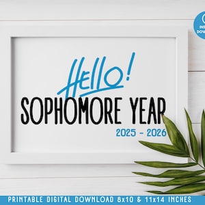 Premier jour de la deuxième année, 1re jour de la 10e année, signe de deuxième année, imprimable de la rentrée, accessoire photo de signe, 2025-2026