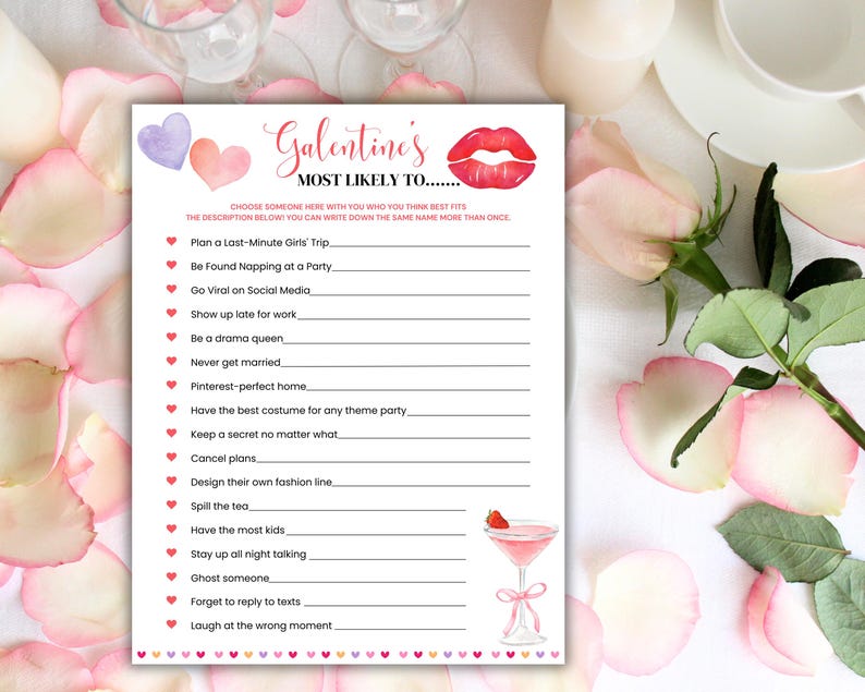 Galentines Day Games Printable Adult Galentine's Day Party Bundle ...