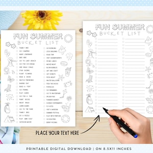 Summer Bucket List Printable, Family Bucket List, Summer Coloring, Bucket List Template, Summer Activities Checklist, Summer To Do List