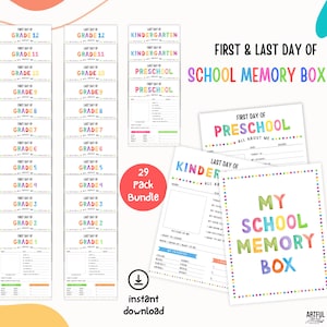 School Memory Box, Kids Keepsake Journal, Memory Box Questionnaire, Interview Card Printable All About Me Printable School Questionnaire