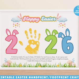2026 Easter Handprint Craft For Kids, Printable Kids Activity, Fun Keepsake Art, Toddler Craft   For Parents