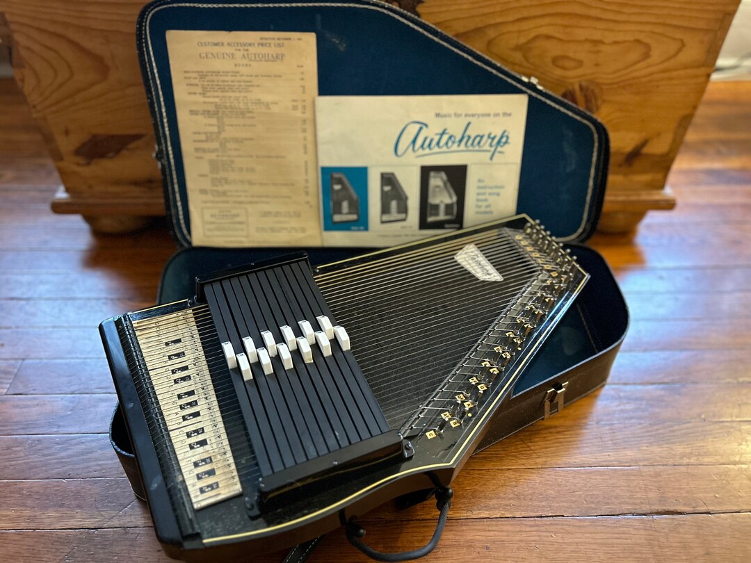 Vintage 1964 12A Oscar Schmidt Autoharp With Hard Case Etsy