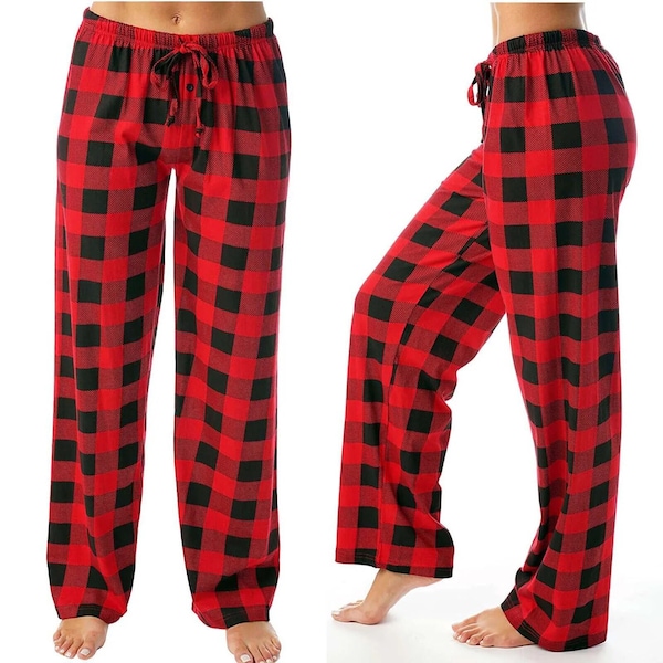 pyjama à carreaux - pyjama rouge et noir - pyjama de noël - pyjama femme - pantalon à carreaux - pyjama confortable - pyjama commun - hiver