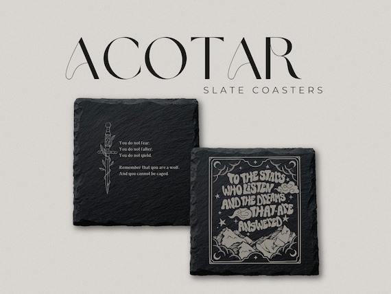 ACOTAR Engraved Slate Coasters | Book Lover Gift