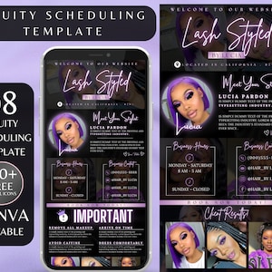 Acuity scheduling template lash tech, lash tech booking site, website template, lash website template, lash tech acuity template, lash site