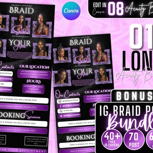 Paarse DIY Canva Acuity-boekingssitesjabloon, haarstylist Acuity-planningssjabloon, boekingssitesjabloon, Acuity-planningssite, nagel