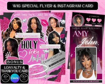 Booking Flyer, Hair Flyer, Wig Flyer, Book Now Flyer, Books Open Flyer, Calendar Flyer, Trending Beauty Flyer