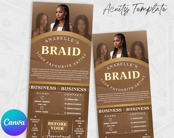 Hair Stylist Acuity Scheduling Template | Hair Stylist Branding | Hair Stylist Website | Canva Templates | Black and Pink Acuity