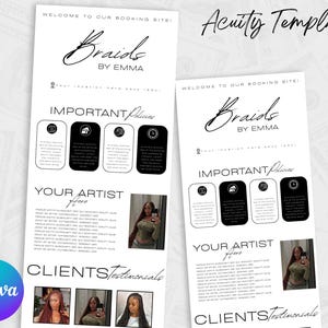 Acuity Braider Scheduling Website Template, Booking Website Template, Acuity Scheduling Website, Website Template, Braider Scheduling