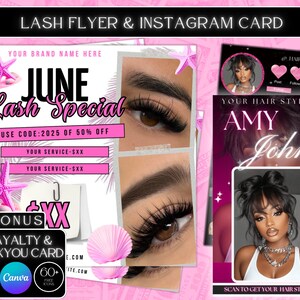 June Lash Special Flyer, Summer Lash Special Flyer, Summer season Flyer, Lash Special Flyer, Lash Flyer, Lash Special Deal Flyer, Canva