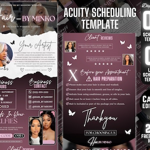 DIY Acuity Site - Acuity Scheduling Template Hairstylist - Canva Template - Hair Business Website -  Hair Artist - Hair Acuity Template
