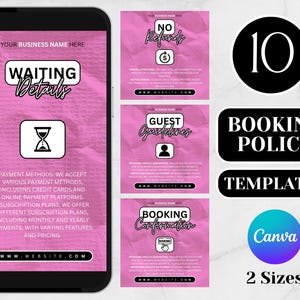 Booking Policies Template Canva Booking Policy Instagram Story Hair Booking Policy Nail Tech Posts Lash Tech Payment Policy Cancellation
