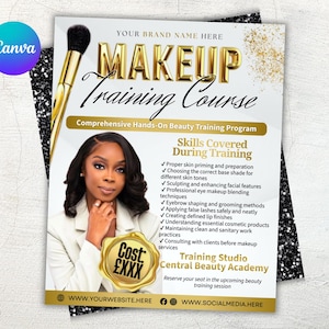 MUA Training Course Flyer Template | Editable Beauty Training Promo Post | Makeup Artist Masterclass Social Media Flyer | Beauty Salon Class