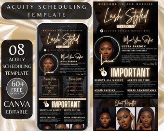 Acuity scheduling template lash tech, lash tech booking site, website template, lash website template, lash tech acuity template, lash site