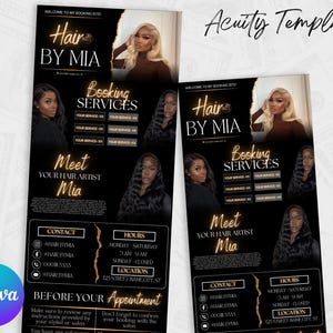 Hair Stylist Acuity Scheduling Template, Acuity Scheduling Template, Hair Stylist Website, Canva Template