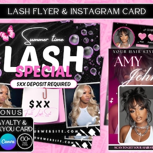 Editable Summer Lash Sale, Lash deals, Lash extensions sale, Eyelash extensions, Canva Flyer, classic set, mega volume set, lash sales