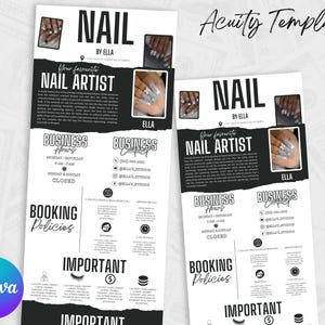 Acuity Scheduling Vorlage, Nail Tech Acuity Scheduling Vorlage, Nail Tech Branding, Nail Tech Website, Canva Vorlage, Bearbeitbare Vorlage