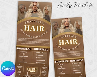 Hair Stylist Acuity Scheduling Template | Hair Stylist Branding | Hair Stylist Website | Canva Templates | Black and Pink Acuity
